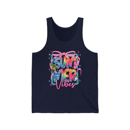Summer Vibes Jersey Tank Top - Perfect for Beach Days & Warm Weather Celebrations