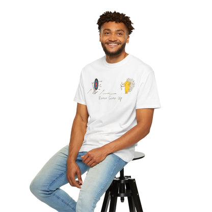 Motivational T-Shirt with Hedgehog Design, Unisex Graphic Tee, Gift for Friends, 'Never Give Up' Apparel, Perfect for Casual Wear, [...]