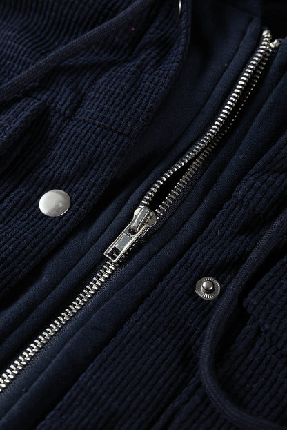 Sail Blue 2 in 1 Thermal Knit Textured Hooded Jacket