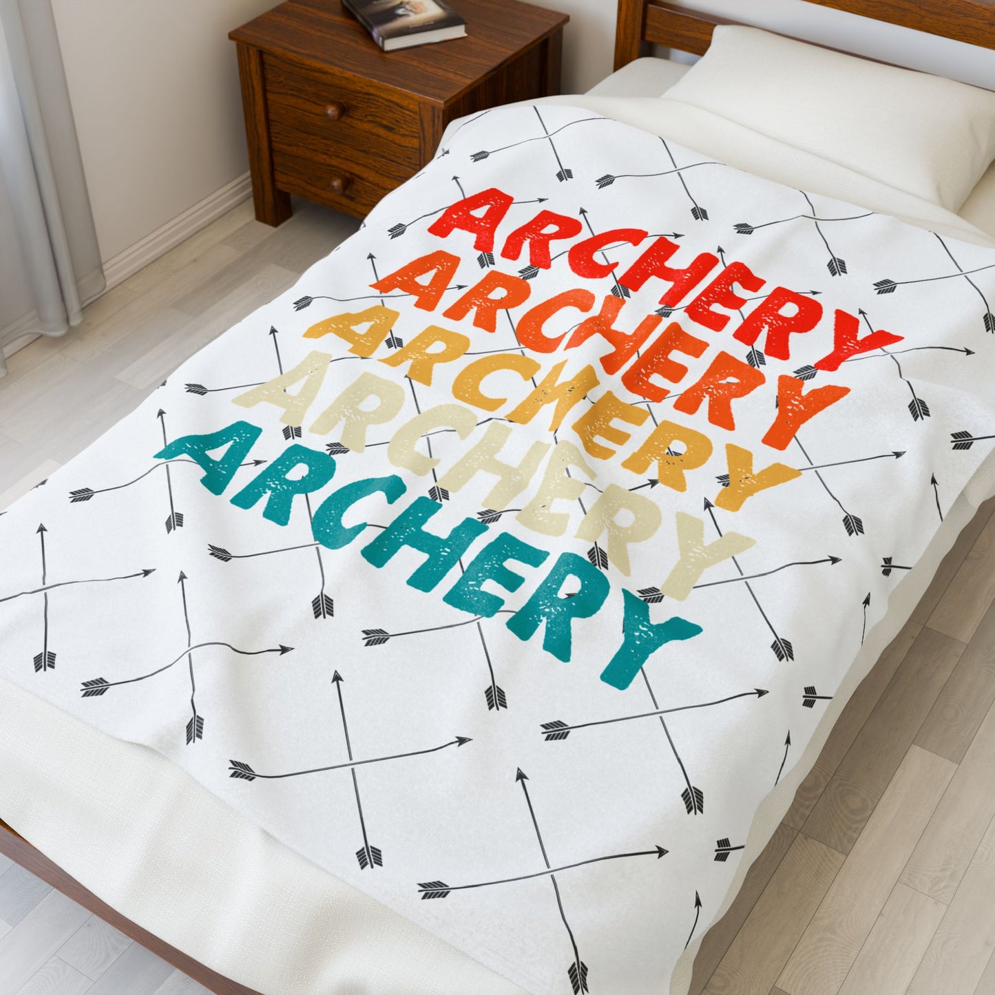 Archery with Arrows Plush Throw Blanket