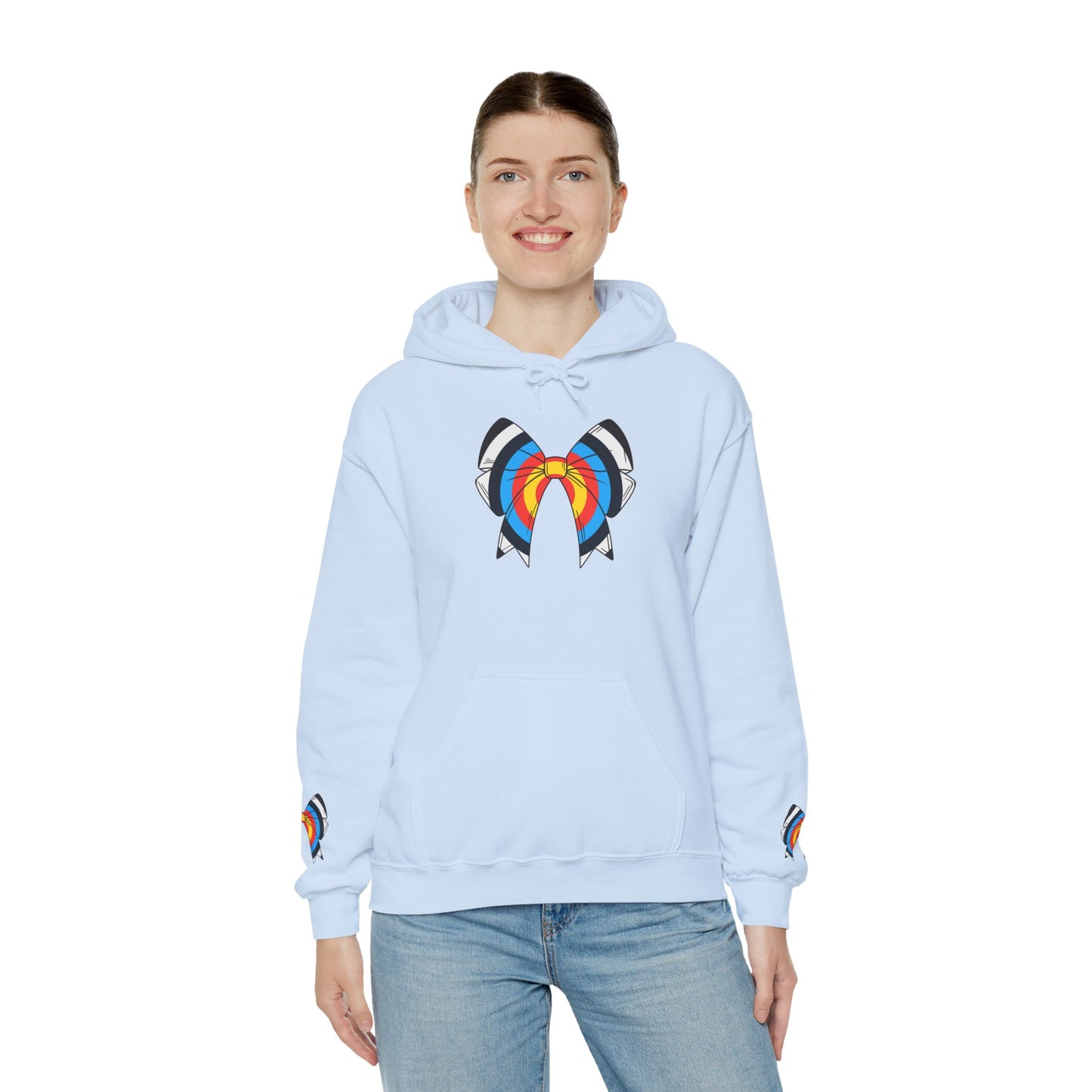 Archery Bow Hoodie With Mini Bows on Sleeves