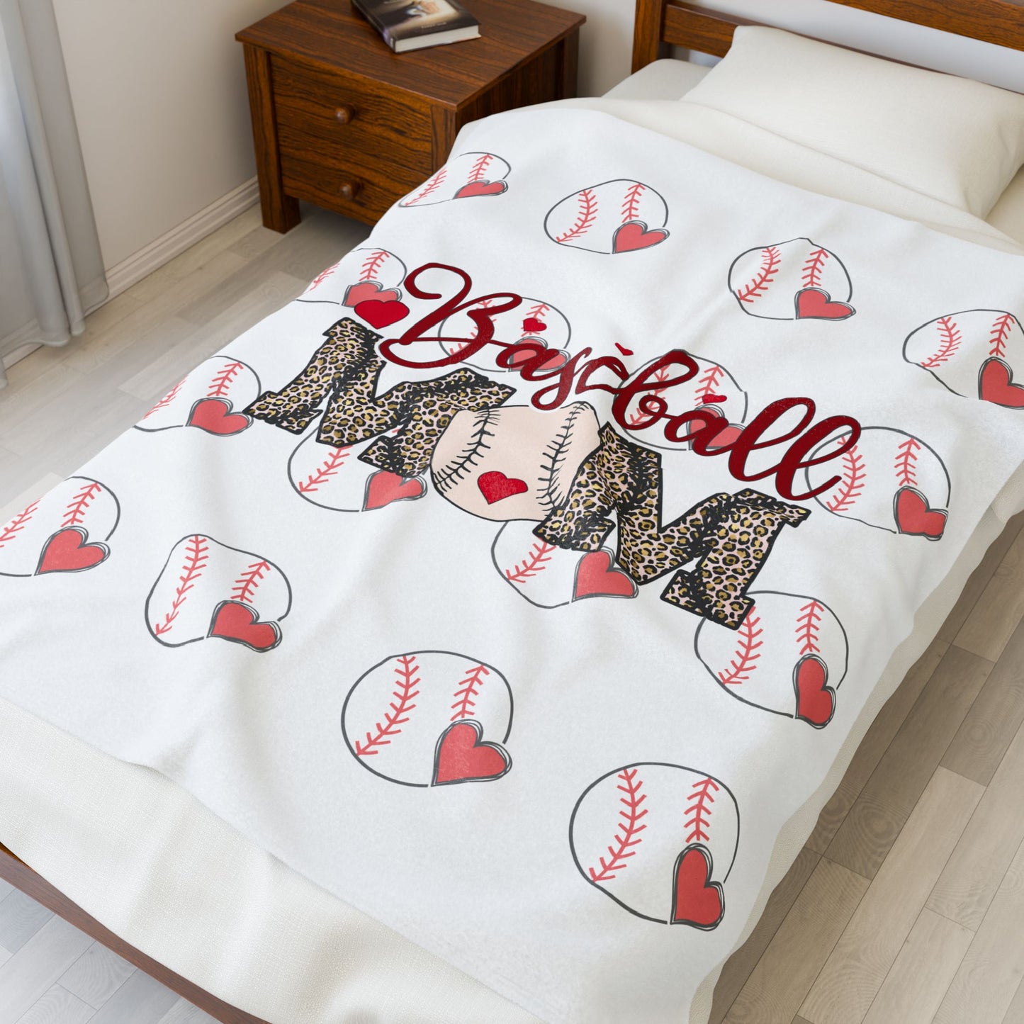 Baseball Mom Velveteen Plush Blanket - Cozy Gift for Moms, Perfect for Game Days!