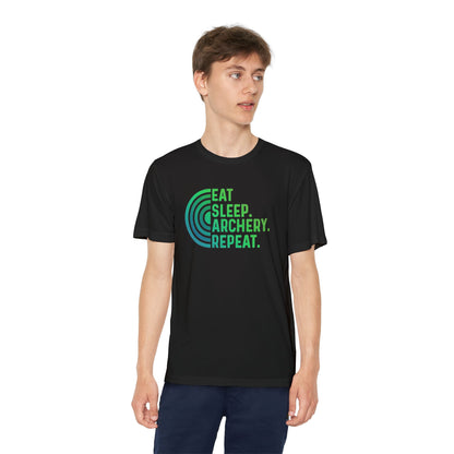 Youth Archery Tee - Eat Sleep Archery Repeat Shirt, Gift for Archers, Casual Sportswear, Kids Competitor Top, Archery Event Outfit