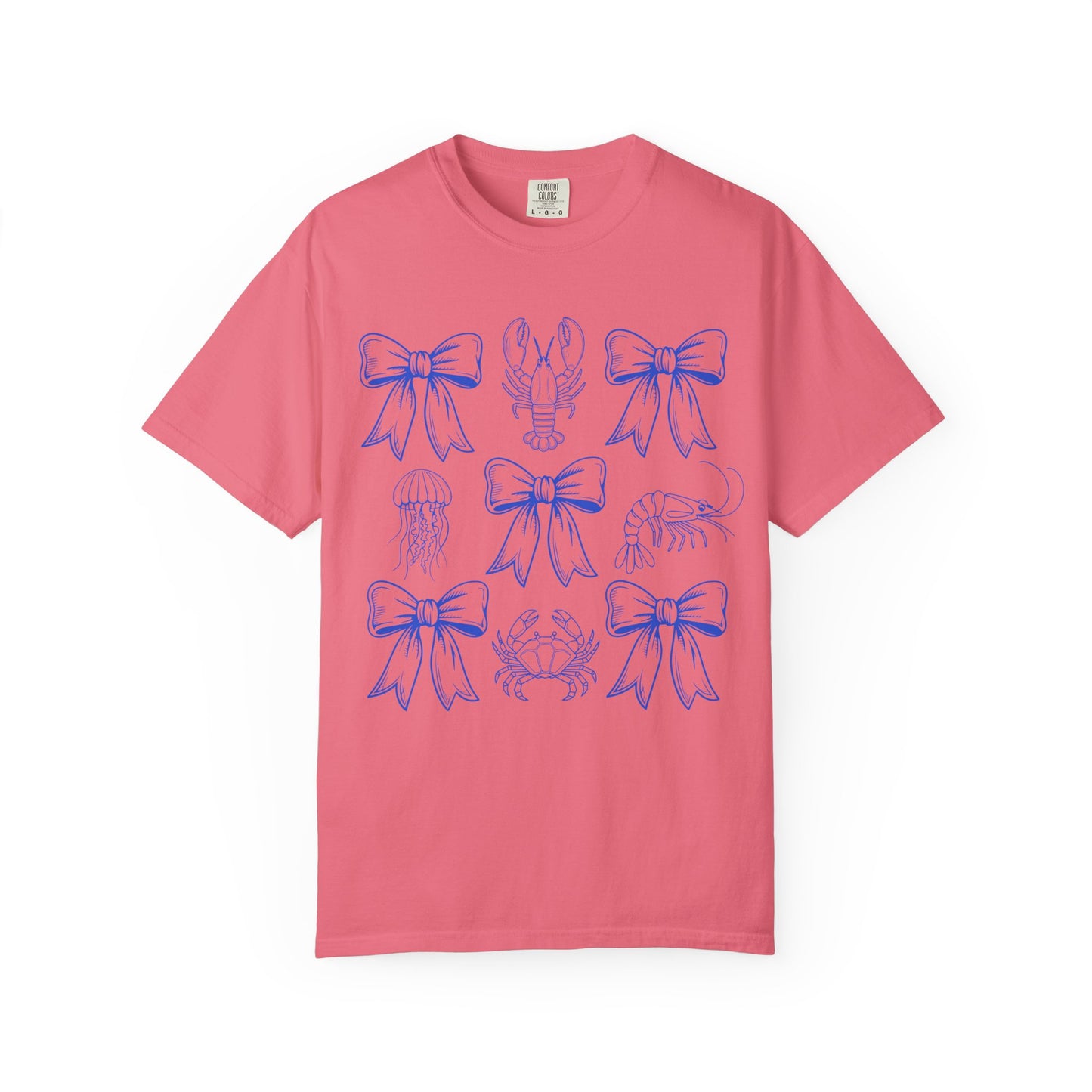 Coastal Charm Unisex Garment-Dyed T-Shirt with Nautical Bows