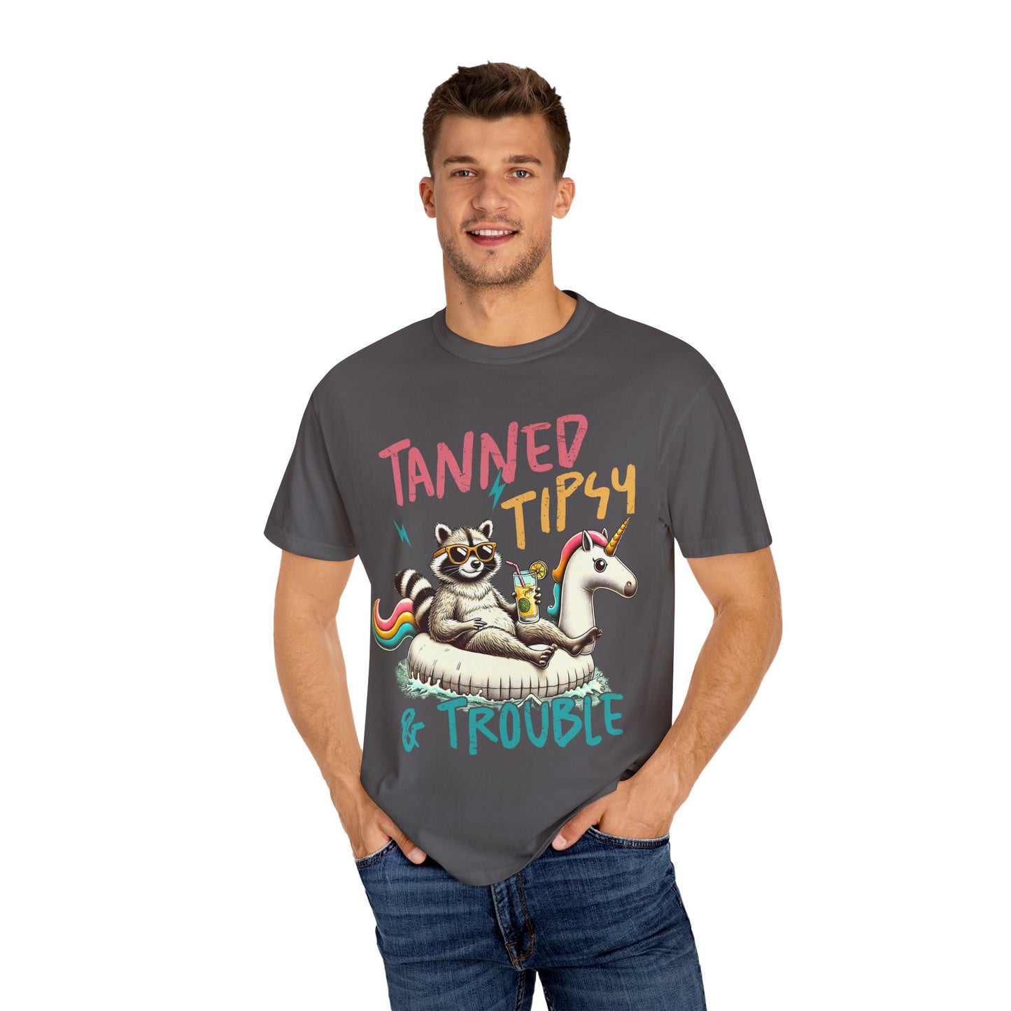 Unisex T-Shirt - Tanned, Tipsy & Trouble Party Tee