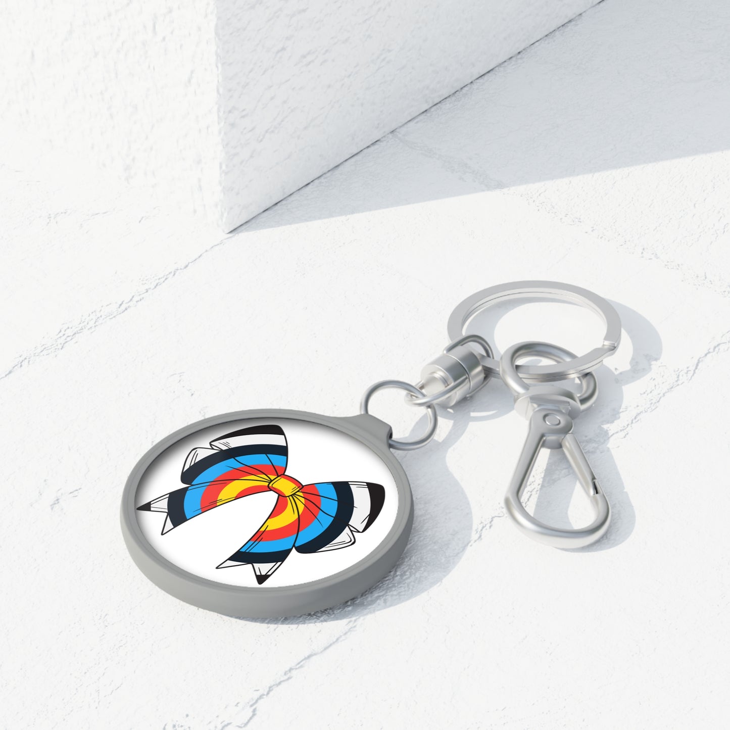 Archery Target Bow Keyring Tag
