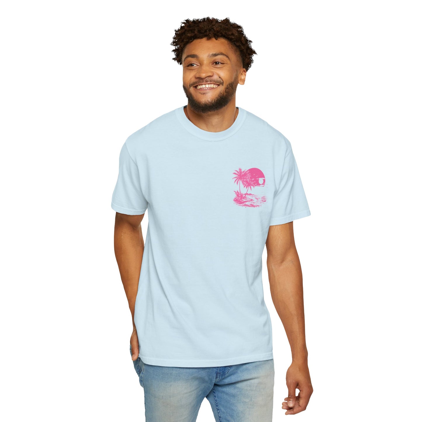 Summer Vibes Unisex Garment-Dyed T-shirt - Retro Beach Graphic