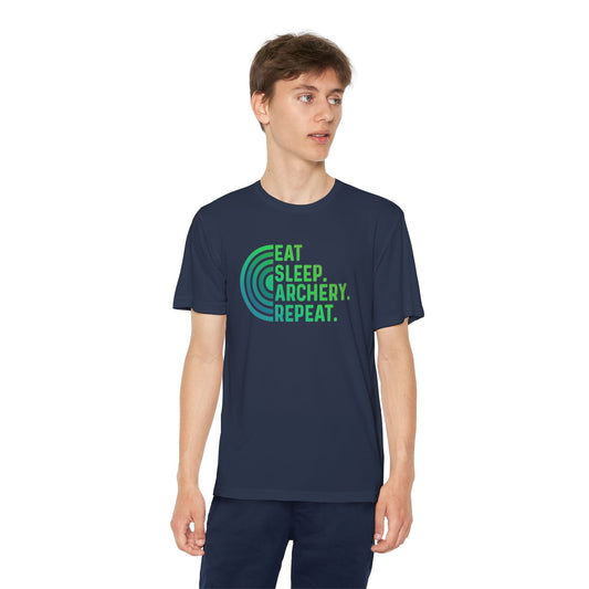Youth Archery Tee - Eat Sleep Archery Repeat Shirt, Gift for Archers, Casual Sportswear, Kids Competitor Top, Archery Event Outfit