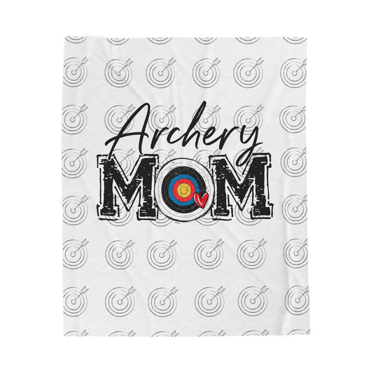 Archery Mom Velveteen Plush Blanket - Soft Cozy Throw for Archery Lovers