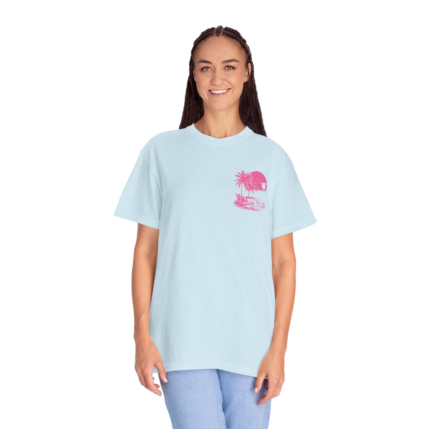 Summer Vibes Unisex Garment-Dyed T-shirt - Retro Beach Graphic