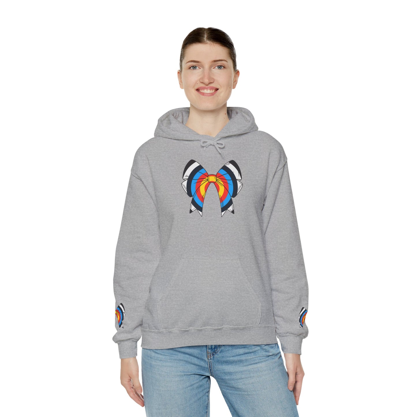 Archery Bow Hoodie With Mini Bows on Sleeves