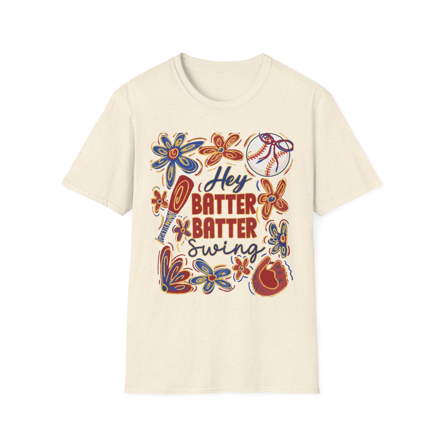 Hey Batter Batter Swing Unisex Softstyle T-Shirt - Perfect for Baseball Fans