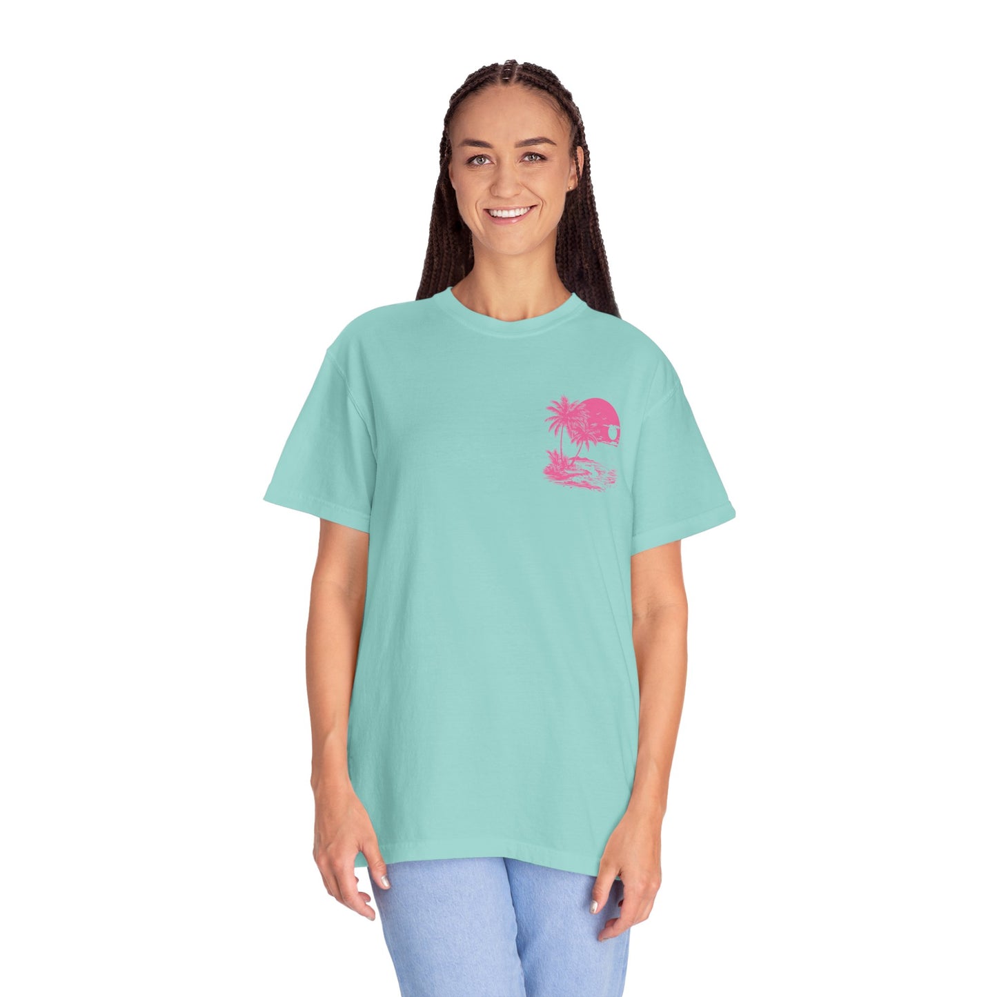 Summer Vibes Unisex Garment-Dyed T-shirt - Retro Beach Graphic