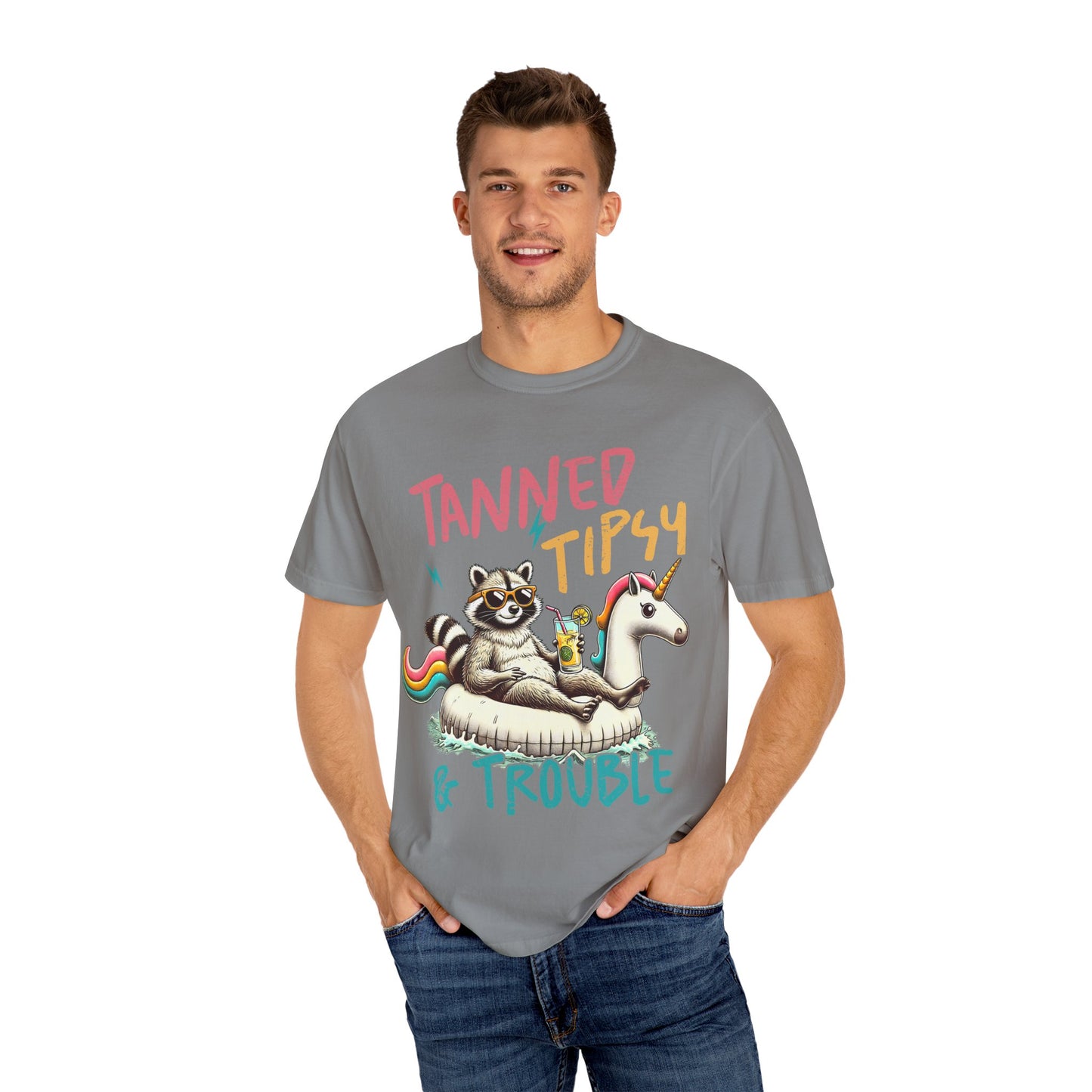 Unisex T-Shirt - Tanned, Tipsy & Trouble Party Tee