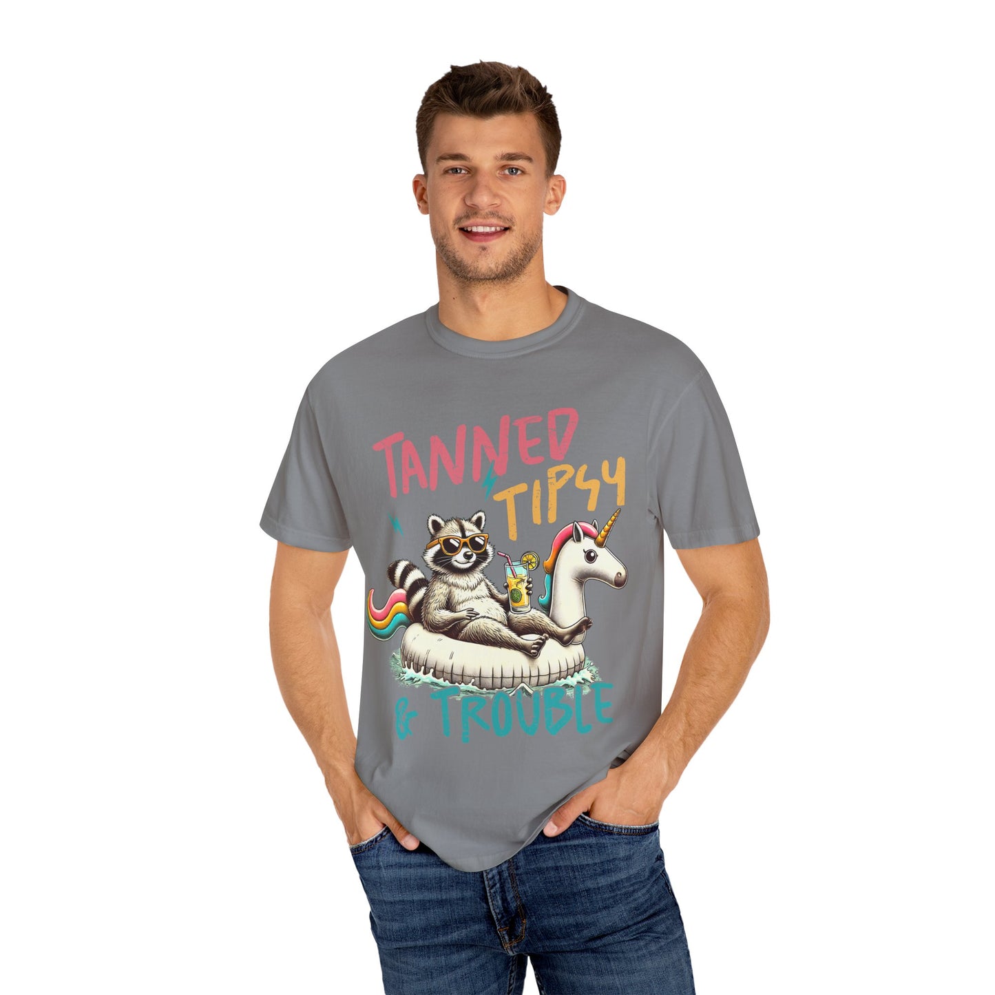 Unisex T-Shirt - Tanned, Tipsy & Trouble Party Tee