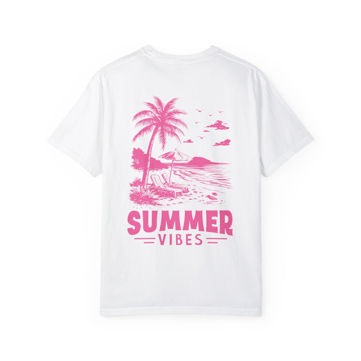 Summer Vibes Unisex Garment-Dyed T-shirt - Retro Beach Graphic