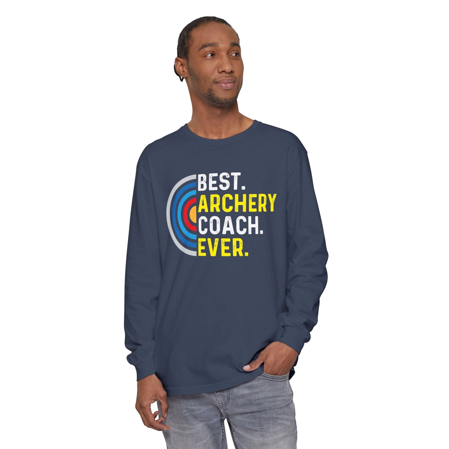 Best Archery Coach Ever Long Sleeve Tee, Gift for Coaches, Sportswear, Archery Apparel, Unisex T-Shirt, Team Spirit Shirt