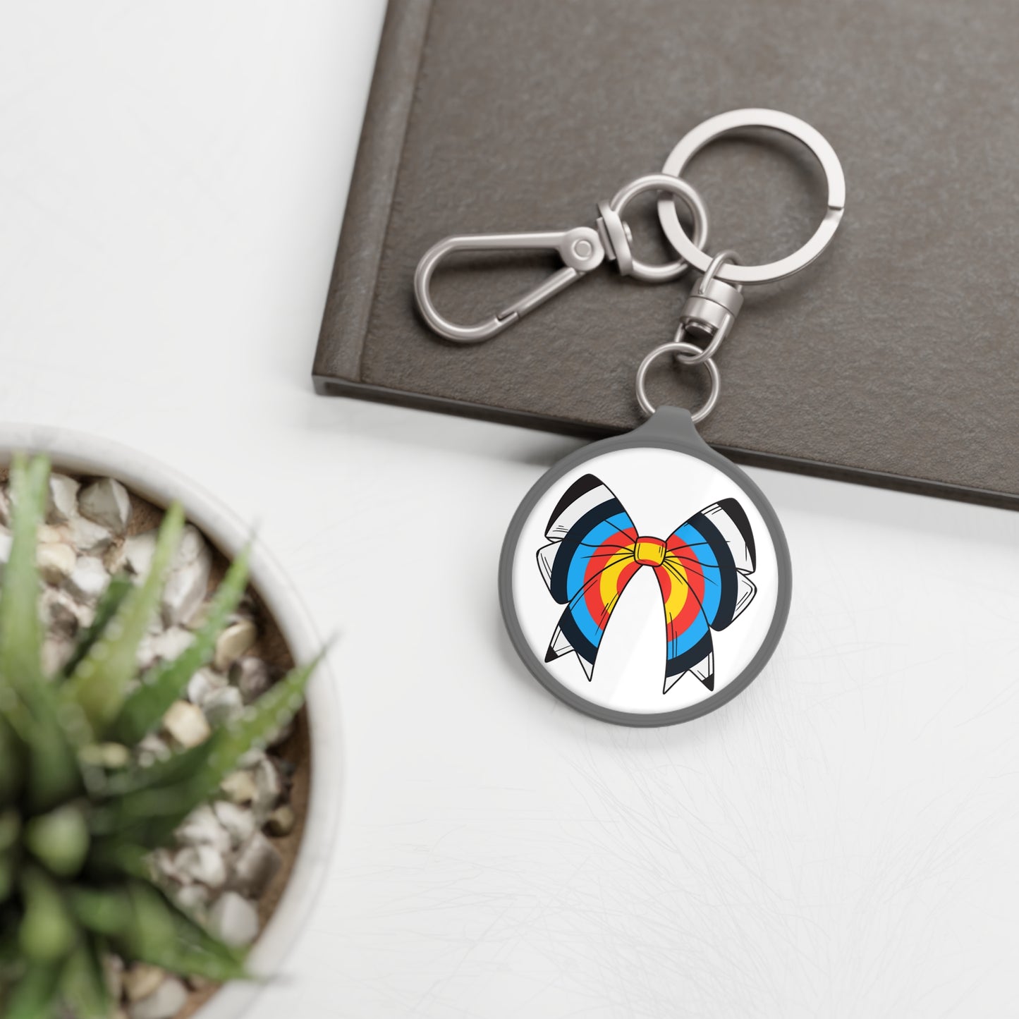 Archery Target Bow Keyring Tag