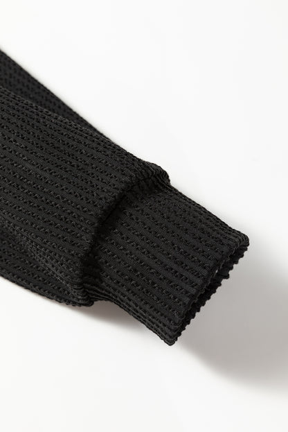 Black JOLLY Corded Long Sleeve Top and Pockets Pants Set