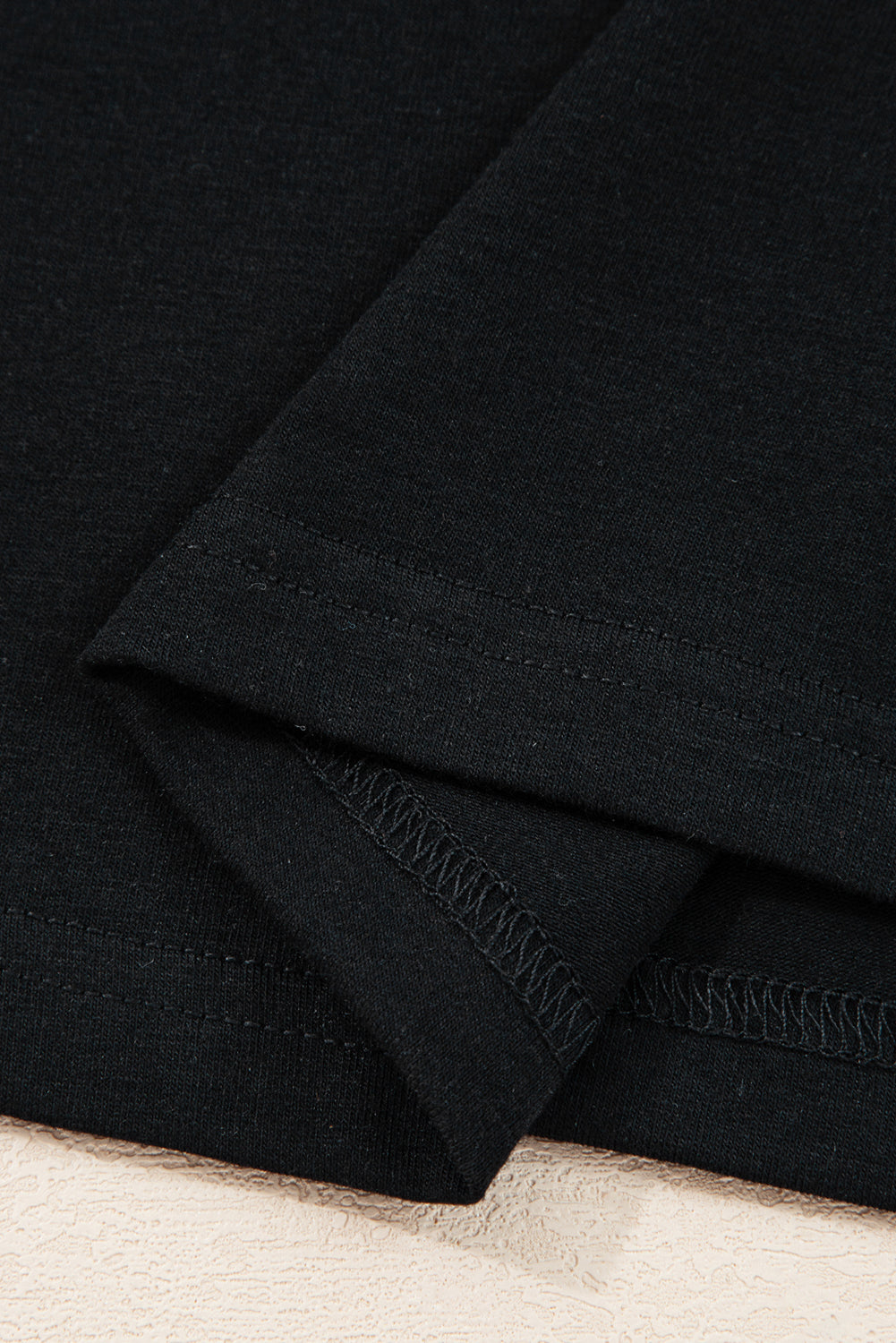 Black Lace Long Sleeve Insert Drop Shoulder Tee