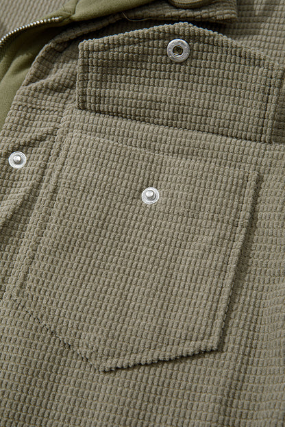 Laurel Green 2 in 1 Thermal Knit Textured Hooded Jacket