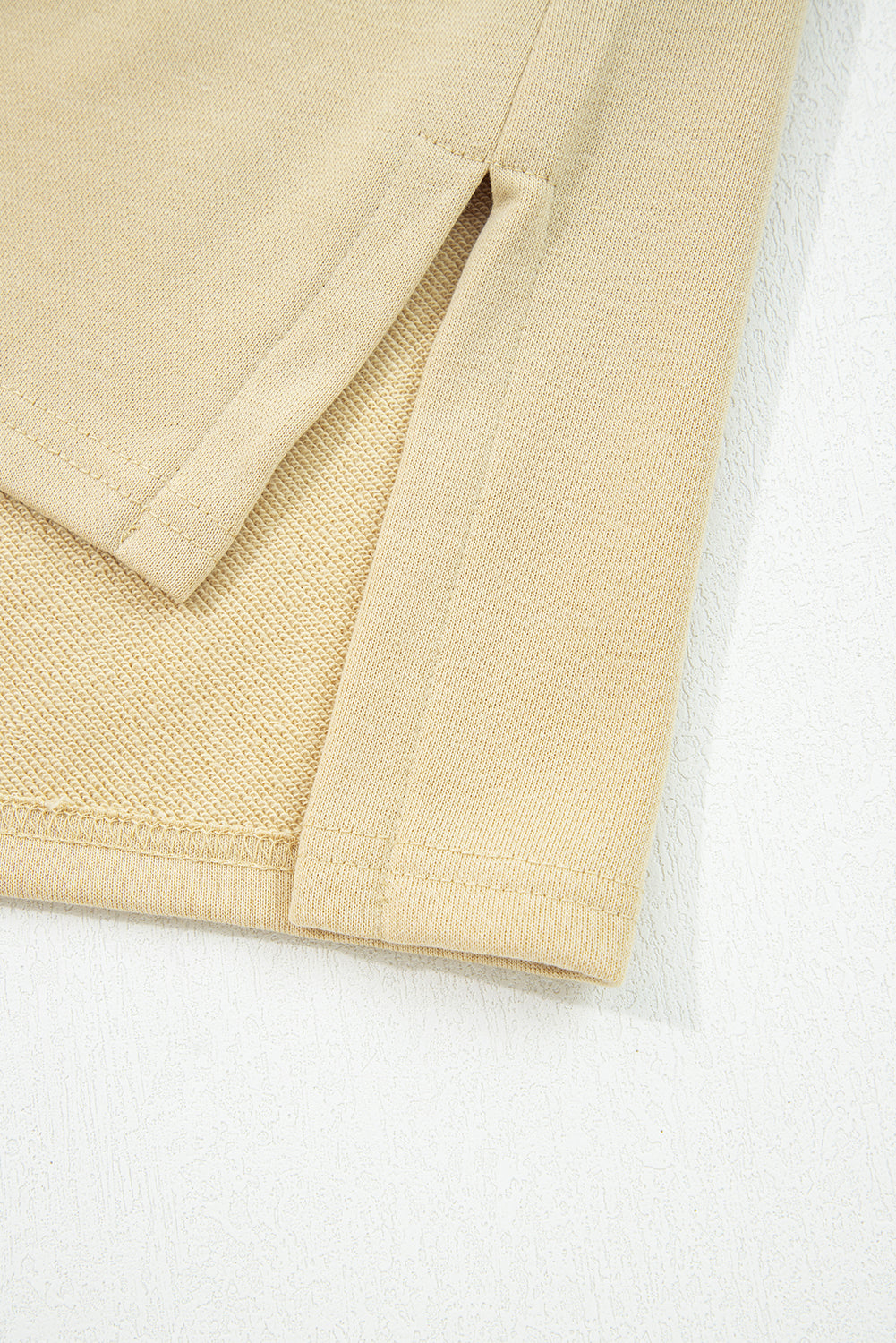 Pale Khaki Floral Applique Baggy Pullover Sweatshirt